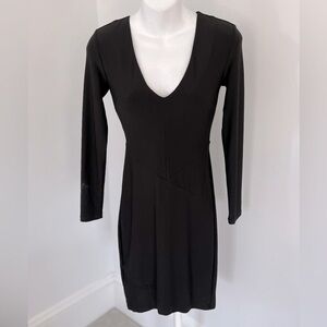 XOXO Black Long Sleeve Lace-Up Back Dress Y2K Style